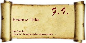 Francz Ida névjegykártya