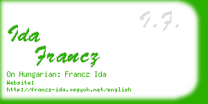 ida francz business card